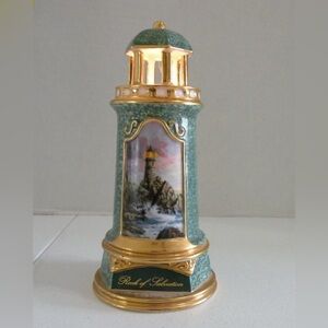 Thomas Kinkade Rock of Salvation Light Up Porcelain Lighthouse 2004